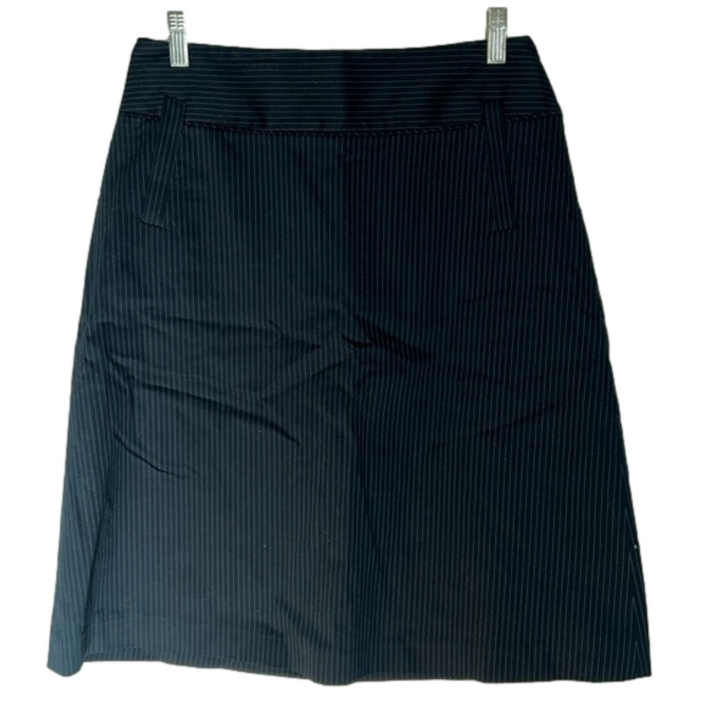 Black Pinstriped Skirt: Size 6